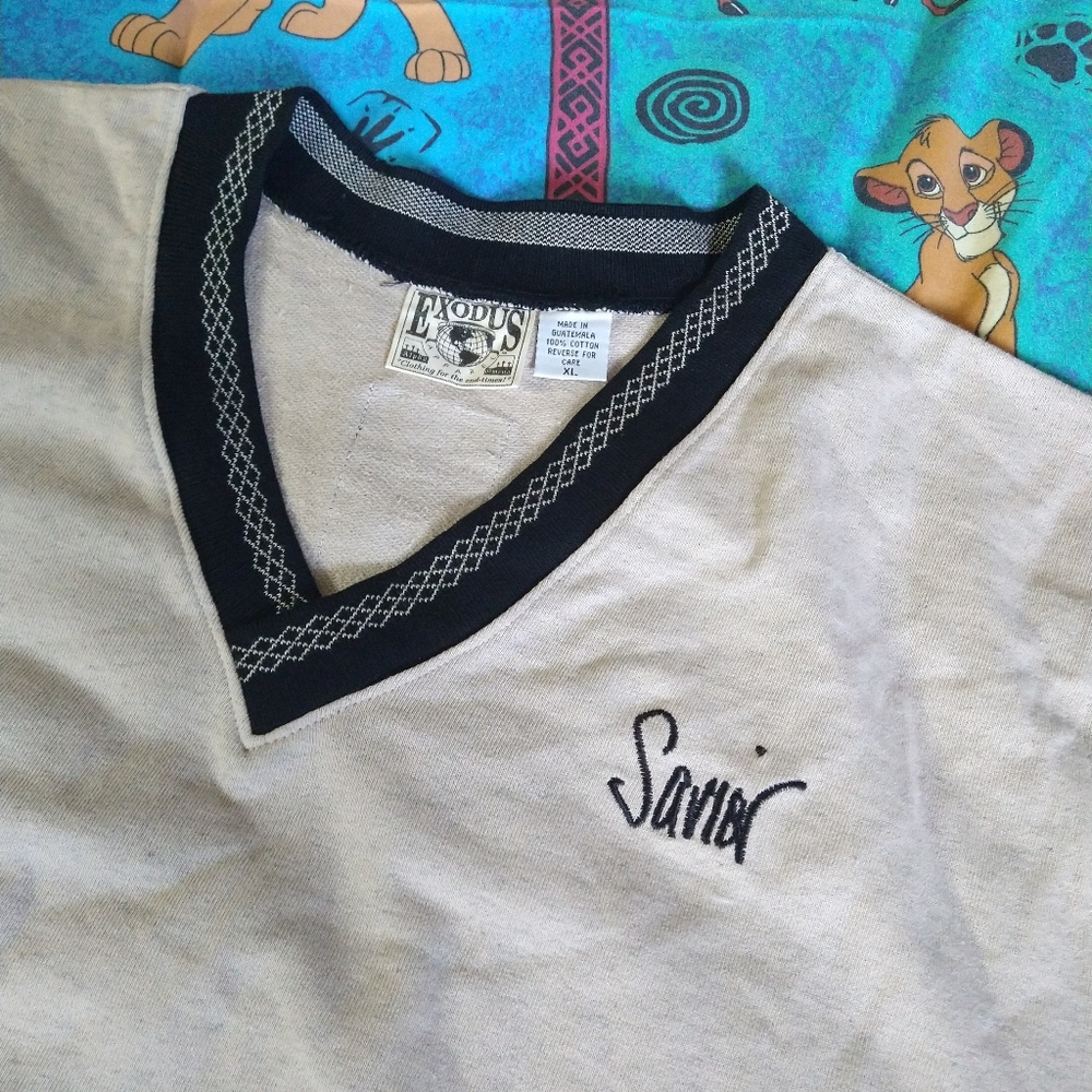 XL Vintage Exodus Vest Savior Religion Christ 2 Timothy 1:10 alpha omega